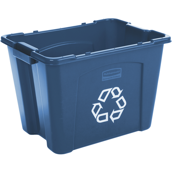 Rubbermaid Commercial Recycling Container, 14 Gallon, Blue