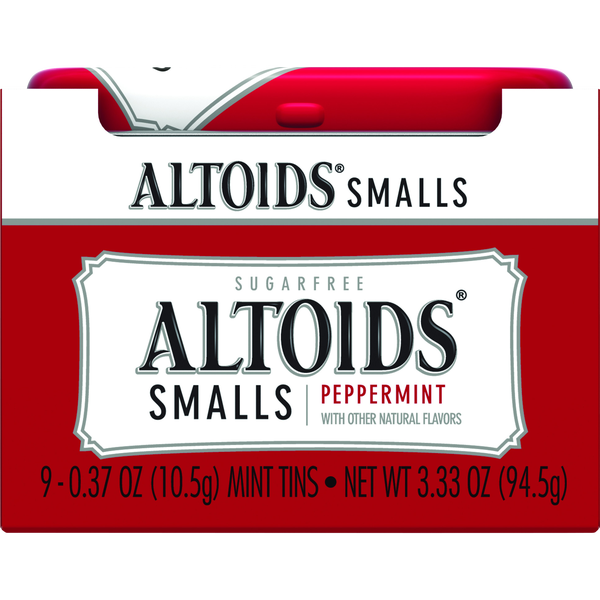 Altoids Smalls Breath Mints, Sugar Free Peppermint, 0.37 oz, 9 ct