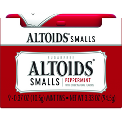 Altoids Smalls Breath Mints, Sugar Free Peppermint, 0.37 oz, 9 ct