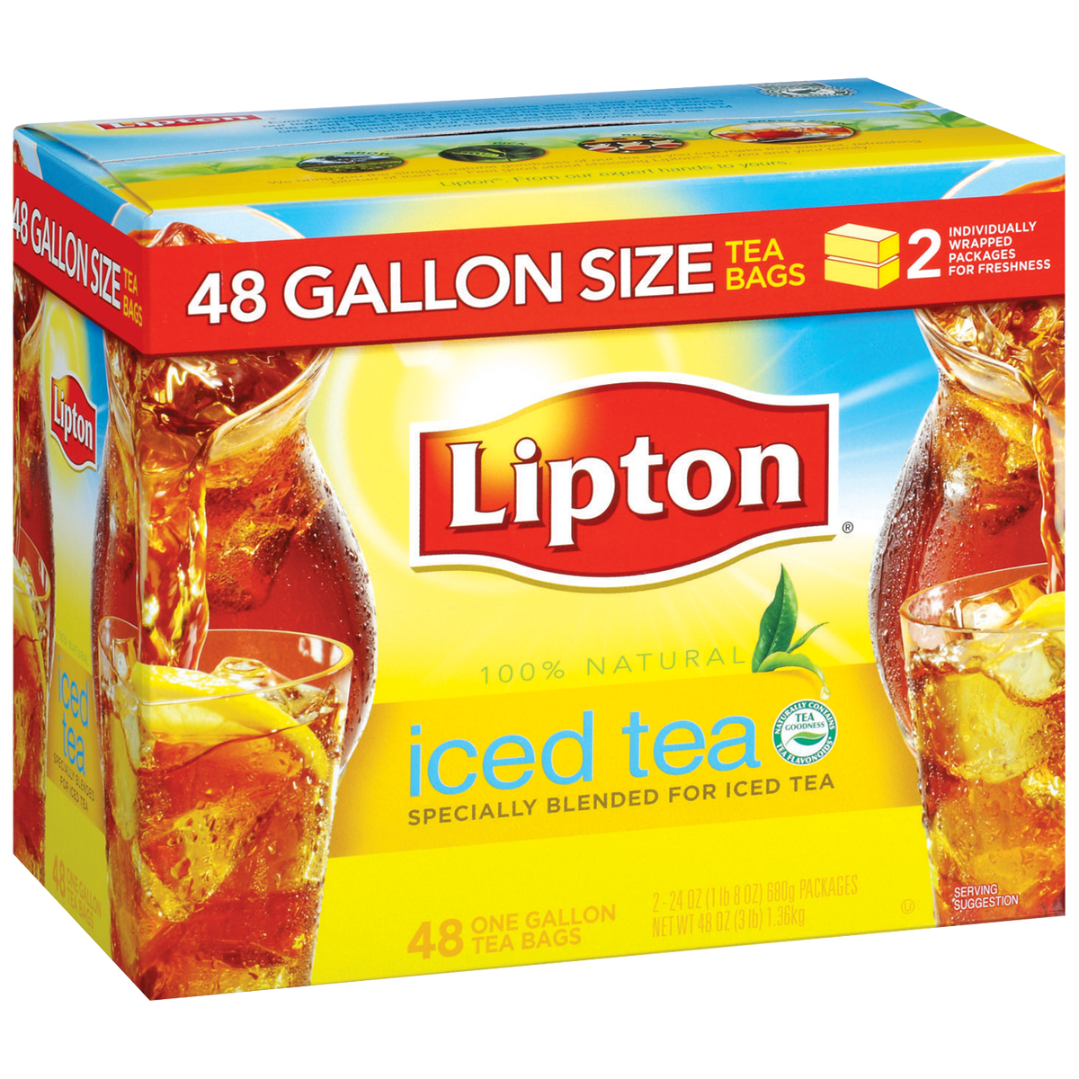 Lipton Iced Tea, Black, 1 Gallon, 48 bags