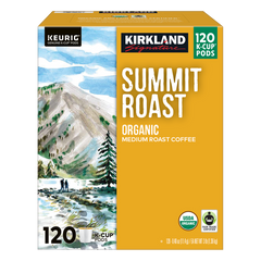 Kirkland Signature Organic Summit Roast Coffee, Medium Roast, Keurig K-Cup Pods, 120 ct