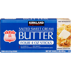 Kirkland Signature Butter, Salted, Stick, 1 lb, 4 ct