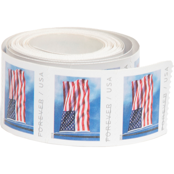 USPS® First-Class FOREVER® Stamps, U.S. Flag Design, Roll of 100 Stamps