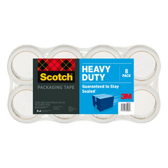 Scotch Packaging Tape, Heavy Duty, 1.88"W x 54.6 yds, 8 ct