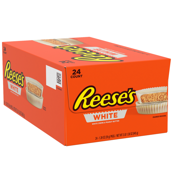 Reese's Peanut Butter Cups, White Chocolate, 1.5 oz, 24 ct