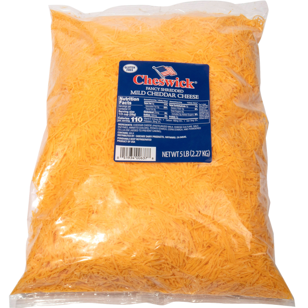 Cheswick Mild Cheddar Cheese, Fancy Shredded, 5 lbs