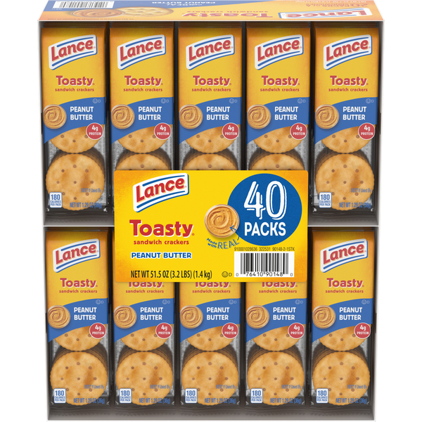 Lance Toasty Crackers, Peanut Butter, 1.25 oz, 40 ct