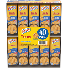 Lance Toasty Crackers, Peanut Butter, 1.25 oz, 40 ct