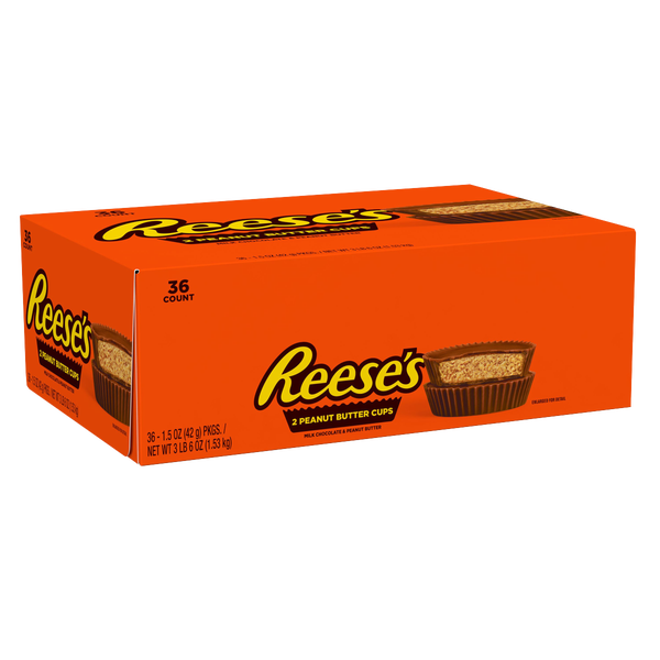 Reese's Peanut Butter Cups, Milk Chocolate, 1.5 oz, 36 ct