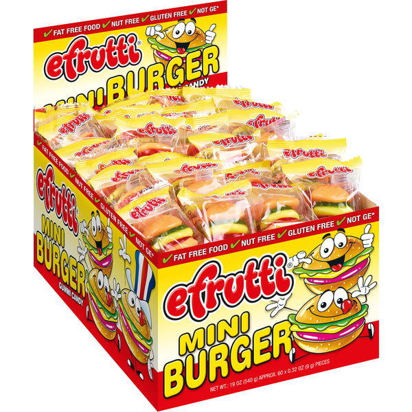 Efrutti Gummi Mini Burger, 0.32 oz, 60 ct