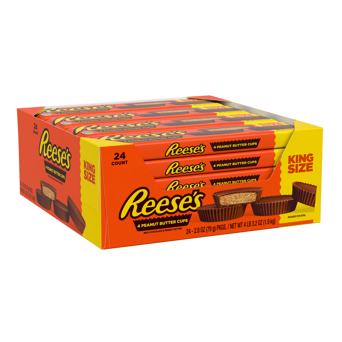 Reese's Peanut Butter Cups, King Size, 2.8 oz, 24 ct