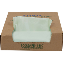 Stout EcoSafe-6400 Bags, Green, 30 Gallon, 48 ct