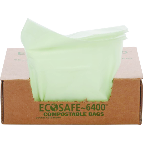 Stout EcoSafe-6400 Bags, Green, 13 Gallon, 45 ct