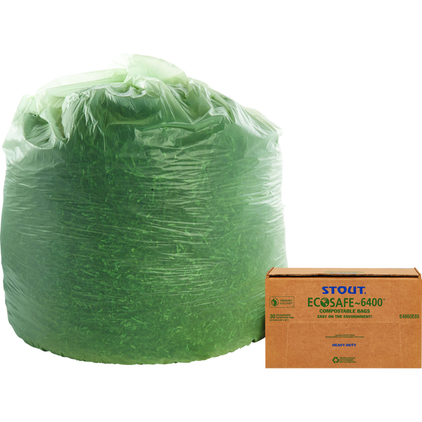 Stout EcoSafe-6400 Bags, Green, 64 Gallon, 30 ct