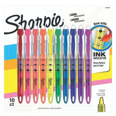 Sharpie Liquid Highlighter, Chisel Tip, Assorted Colors, 10 ct