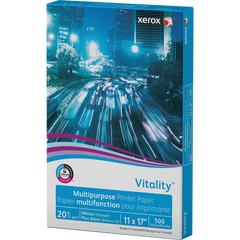 Xerox Vitality Multipurpose Paper, 92 Bright, 20 lb, White, 11" x 17", 1 Ream, 500 Sheets