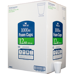 WinCup Foam Cold and Hot Cups, 12 oz, White, 1000 ct