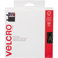 VELCRO Brand Sticky Back Hook & Loop Fasteners with Dispenser, 5 lb Capacity, 3/4" dia, Beige, 200 ct