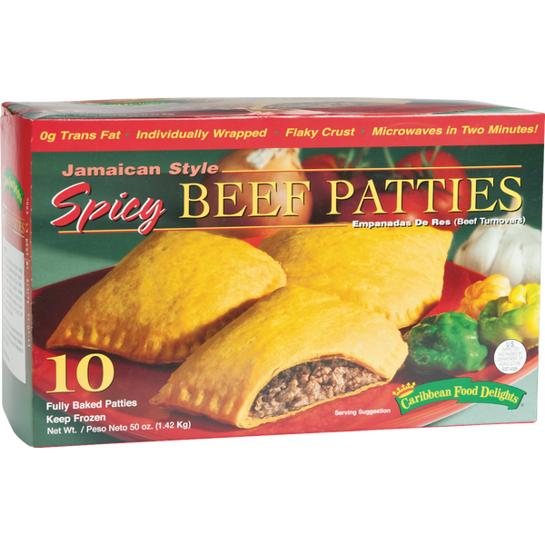 Caribbean Food Delights Jamaican Style Spicy Beef Patties, 5 oz, 10 ct