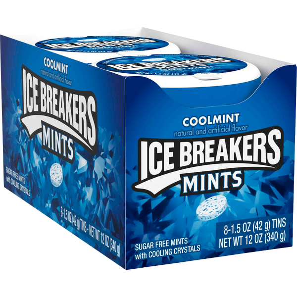 Ice Breakers Sugar Free Mints with Cooling Crystals, Cool Mint, 1.5 oz, 8 ct