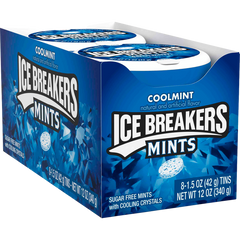 Ice Breakers Sugar Free Mints with Cooling Crystals, Cool Mint, 1.5 oz, 8 ct