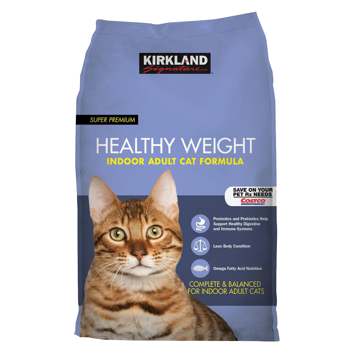 Kirkland Signature Super Premium Healthy Weight Indoor Adult Cat Formula, Cat Food, 20 lbs