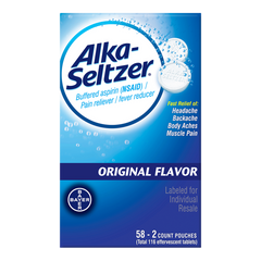 Alka-Seltzer, Original, 2 Tablets per Pouch, 58 ct