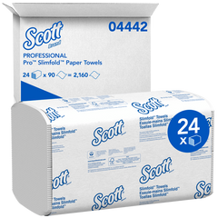 Scott Slimfold 1-Ply Paper Towels, White, 2160 ct