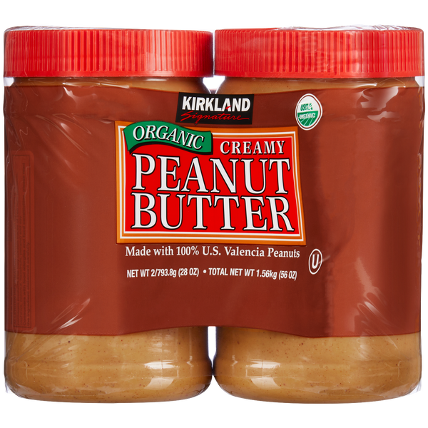 Kirkland Signature Organic Creamy Peanut Butter, 28 oz, 2 ct