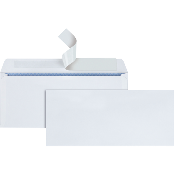 Quality Park #10 Redi-Strip Security Envelope, 24 lb, White, 500 ct