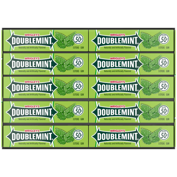 Wrigley's Doublemint Chewing Gum, Pre-priced, Original, 5 sticks, 40 ct