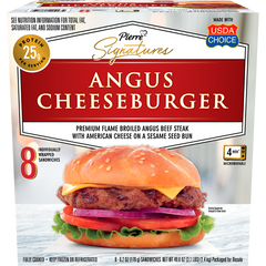 Pierre Signatures Angus Cheeseburger, 6.2 oz, 8 ct