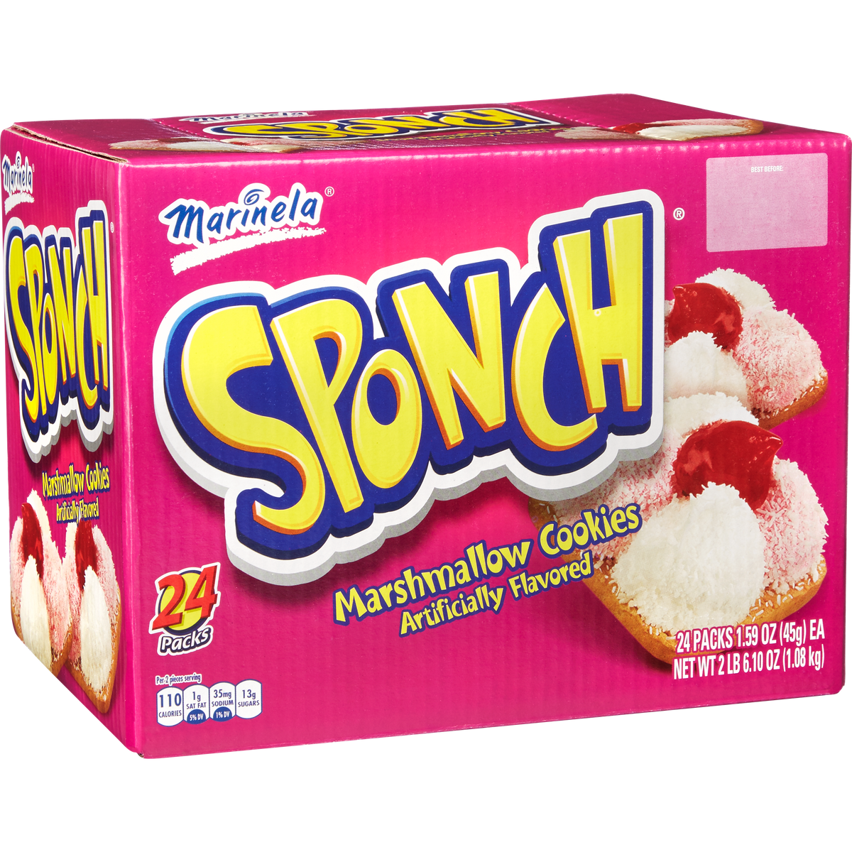 Marinela Sponch Marshmallow Cookies, 24 ct