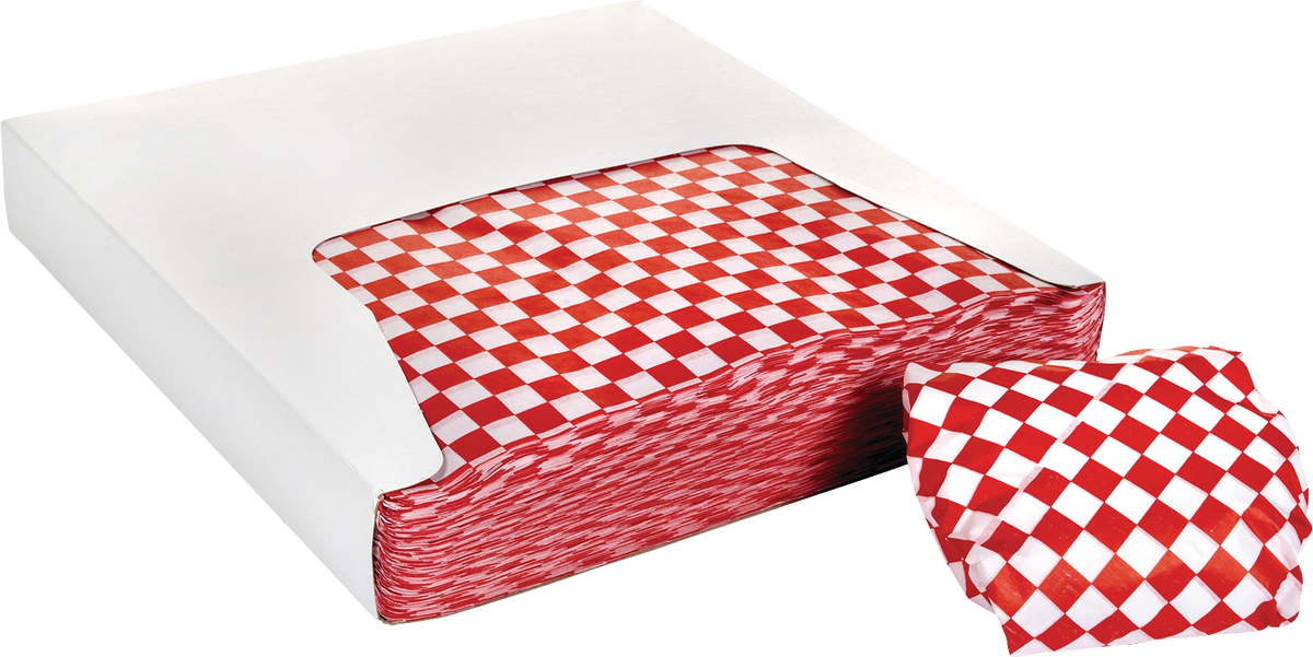 Bagcraft Deli Wrap, 12"L x 12"W, Checkered, 1000 ct