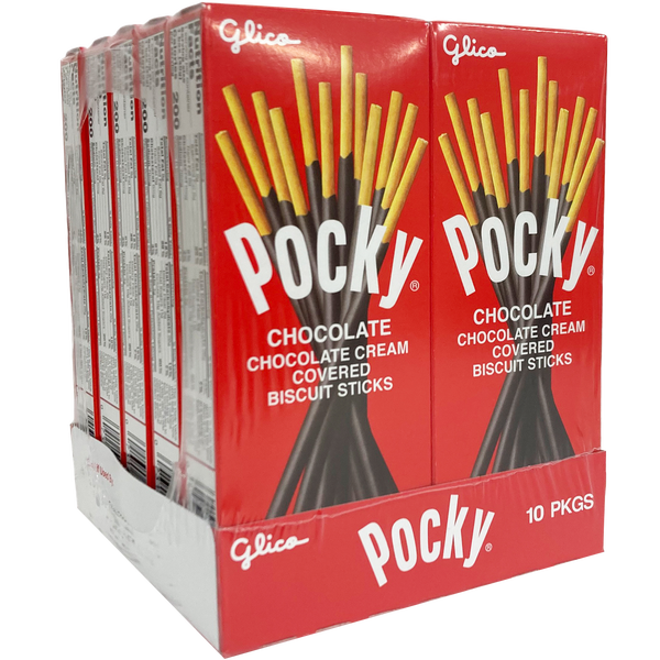 Glico Pocky Cream Covered Biscuit Sticks, Chocolate, 1.41 oz, 10 ct