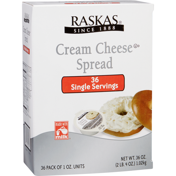 Raskas Cream Cheese Spread, 1 oz, 36 ct