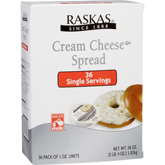 Raskas Cream Cheese Spread, 1 oz, 36 ct