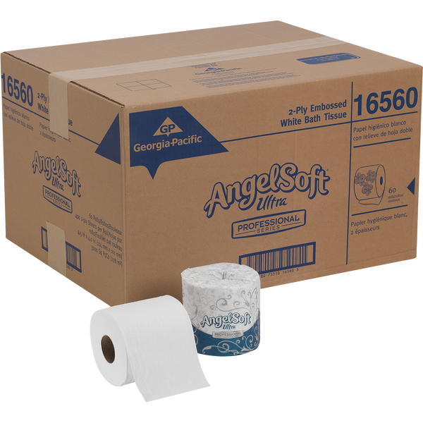 Angel Soft Ultra Professional Series Bath Tissue, Standard Roll, 2-Ply, 4.5" x 4", 400 Sheets, 60 ct