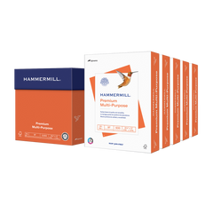 Hammermill Premium Multipurpose Paper, 97 Bright, 24 lb, White, 8-1/2" x 11", 5 Reams, 2500 Sheets