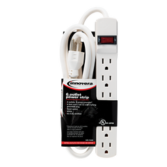 Innovera Power Strip, 6-Outlet, 6 ft Cord, Ivory