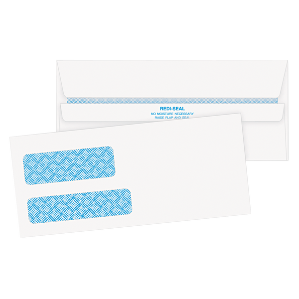 Quality Park #9 Double Window Security Envelope, 24 lb, White, 500 ct