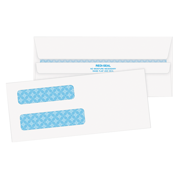 Quality Park #8 5/8 Double Window Tinted Check Security Envelope, 24 lb, White, 500 ct