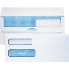 Quality Park #10 Double Window Redi-Seal Security Envelope, White, 500 ct