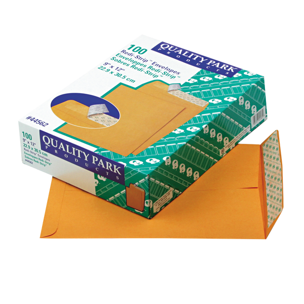 Quality Park #90 Catalog Envelope, 9"W x 12"L, 28 lb, Kraft, 100 ct