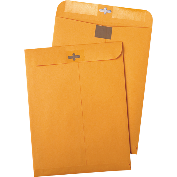 Quality Park Postage Cost Reducing ClearClasp Envelope, Kraft, 9" x 12", 100 ct