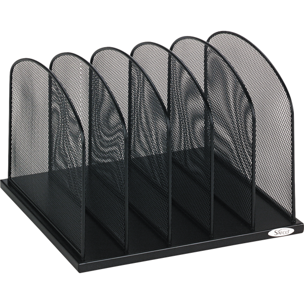 Safco 5-Section Mesh Desk Organizer, Black