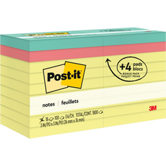 Post-it Notes Value Pack, 3" x 3", Canary Yellow and Poptimistic Collection, 100 Sheets, 18 Pads