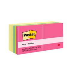 Post-it Notes Value Pack, 3" x 3", Canary Yellow and Poptimistic Collection, 100 Sheets, 14 Pads