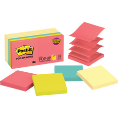 Post-it Dispenser Pop-up Notes, 3" x 3", Canary Yellow and Poptimistic Collection, 100 Sheets, 14 Pads