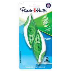 Paper Mate Liquid Paper DryLine Grip Correction Tape, White, 2 ct